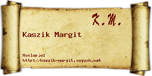Kaszik Margit névjegykártya